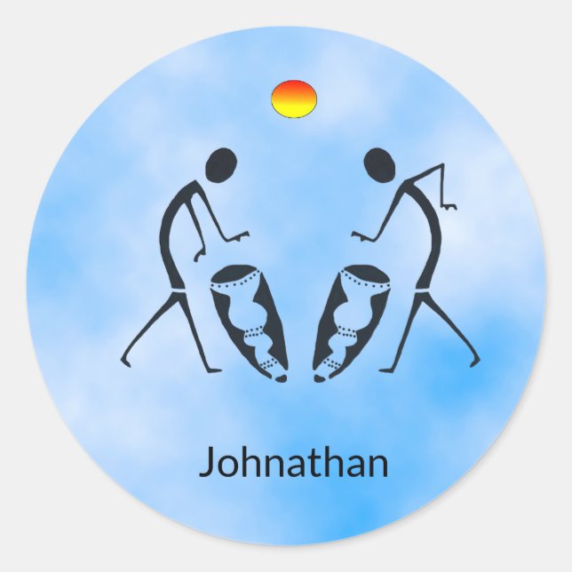 Pegatina Redonda Estuche Awesome African Drumming para iPhone / iPa (Anverso)