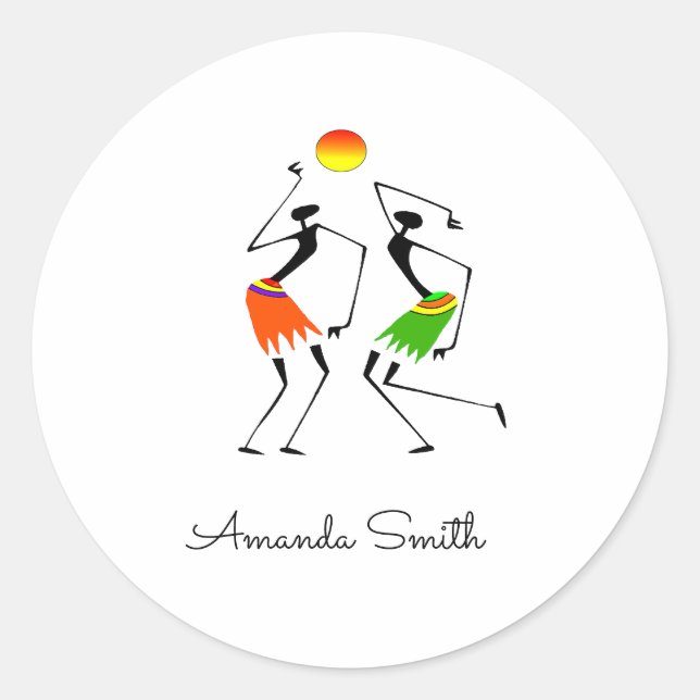 Pegatina Redonda Estuche Awesome y Bright Sun Dance para iPhone / i (Anverso)