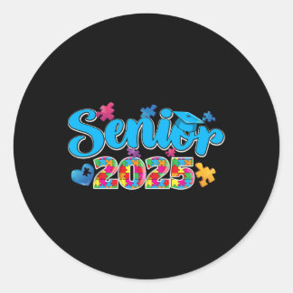 Pegatina Redonda Estudiante autista graduado senior autismo Awa 202