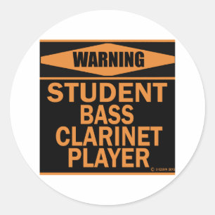 Pegatina Redonda Estudiante Bass Clarinet Player