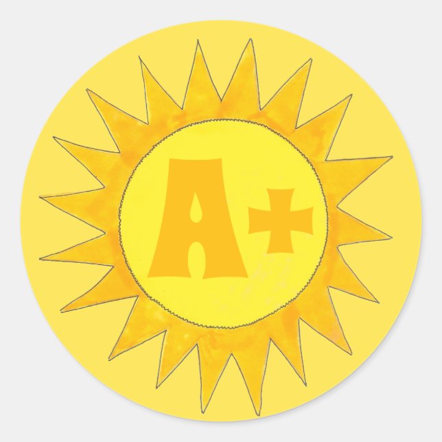 Pegatina Redonda Estudiante brillante recompensa a profesor amarill (Anverso)