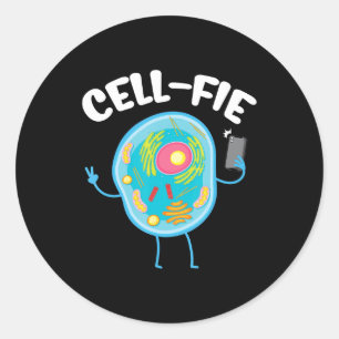 Pegatina Redonda Estudiante de Biología de Ciencia de Fie Celular.