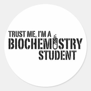 Pegatina Redonda Estudiante de Bioquímica