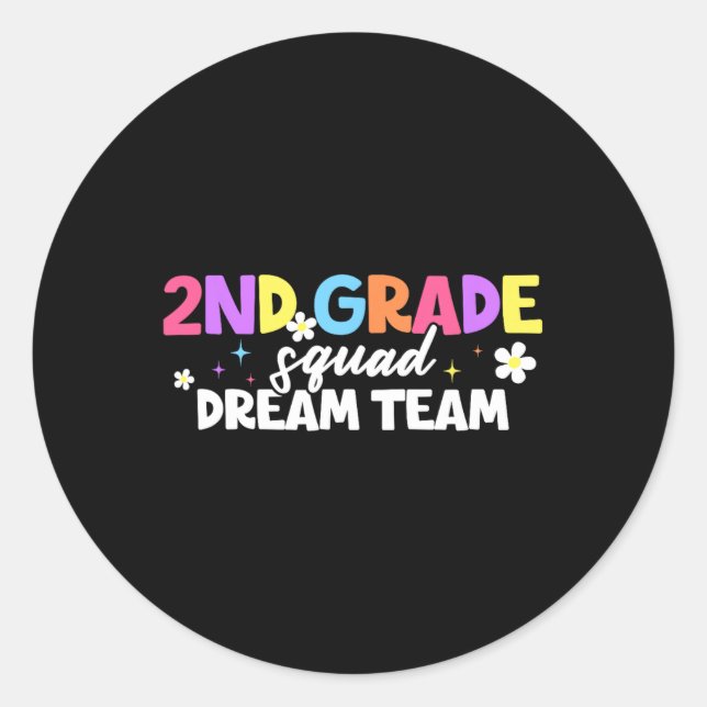 Pegatina Redonda Estudiante de equipo de 2º grado Squad Dream de vu (Anverso)