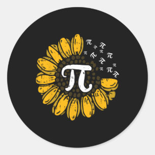 Pegatina Redonda Estudiante de Símbolos Matemáticos Guay de Sun-flo