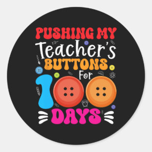 Pegatina Redonda Estudiante presionando los botones de mi profesor 