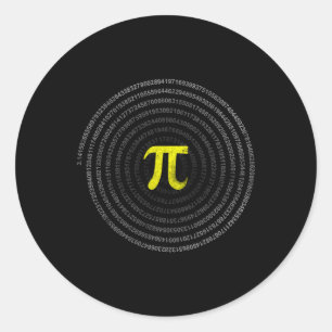 Pegatina Redonda Estudiantes de matemáticas de Pi - Gracioso Feliz