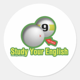 Pegatina Redonda Estudiar su inglés