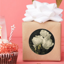 Pegatina Redonda Estudio de una peonía