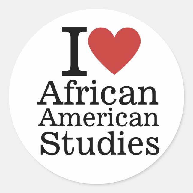 Pegatina Redonda ❤️ Estudios afroamericanos para estudiantes/profes (Anverso)