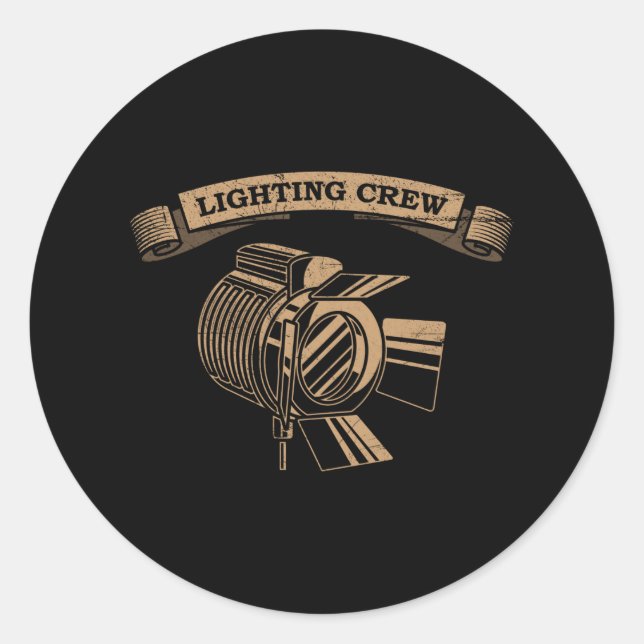 Pegatina Redonda Etapa del técnico de iluminación de la TRIPULACIÓN (Anverso)