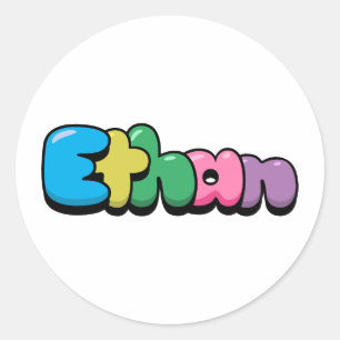 Pegatina Redonda Ethan