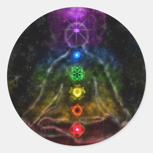 PEGATINA REDONDA ETHERIC AURA CHAKRA (Anverso)
