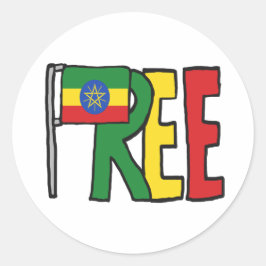 Pegatina Redonda Etiopía libre