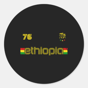 Pegatina Redonda Etiopía -reggae Rastafari Jamaica Fútbol Fútbol Es