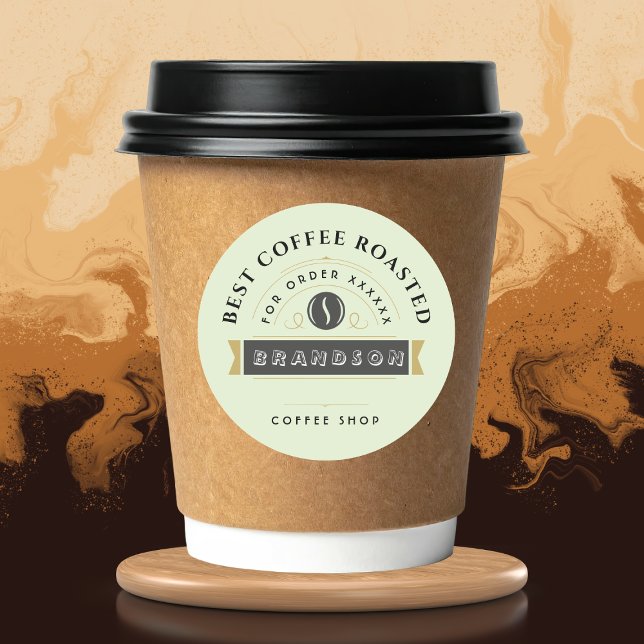 Pegatina Redonda Etiquetado personalizado de café  (Subido por el creador)