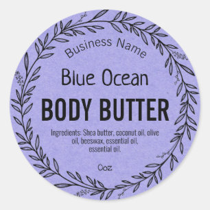Pegatina Redonda Etiquetas Azules Para El Producto Con Sentido Oceá