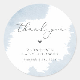 Pegatina Redonda Etiquetas Blue Baby Shower Favor