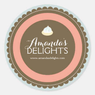 Pegatina Redonda Etiquetas caprichosas y de la diversión del postre