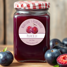 Pegatina Redonda Etiquetas caseras de Plum Jelly