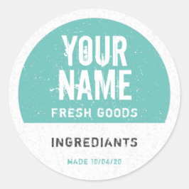 Pegatina Redonda Etiquetas de almacenamiento de alimentos personali
