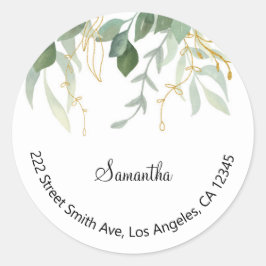 Pegatina Redonda Etiquetas de dirección de devolución de floral