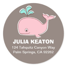 Etiquetas de direcciones de ballenas rosadas