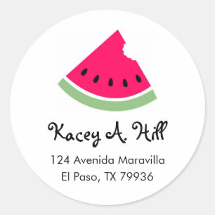 Pegatina Redonda Etiquetas de direcciones de la sandía