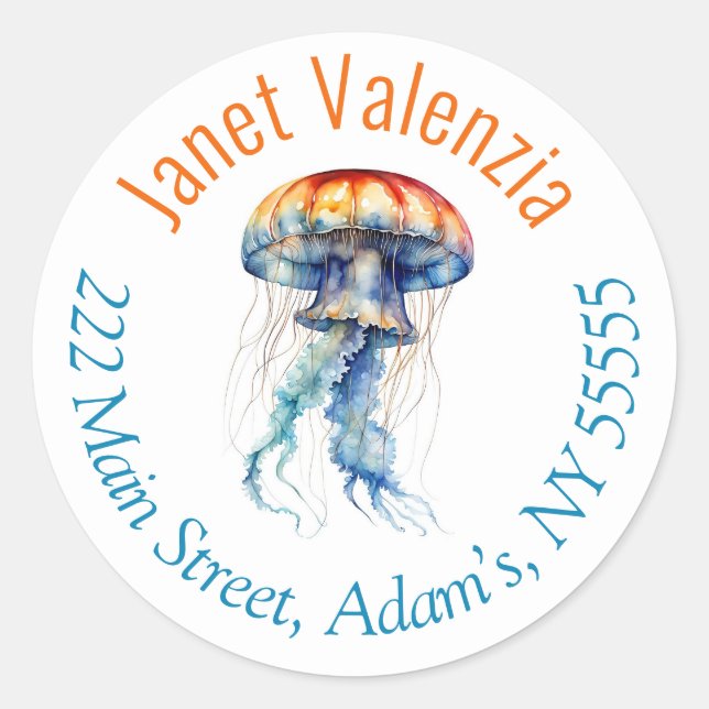 Pegatina Redonda Etiquetas de direcciones redondas (Anverso)