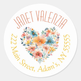 Pegatina Redonda Etiquetas de direcciones redondas