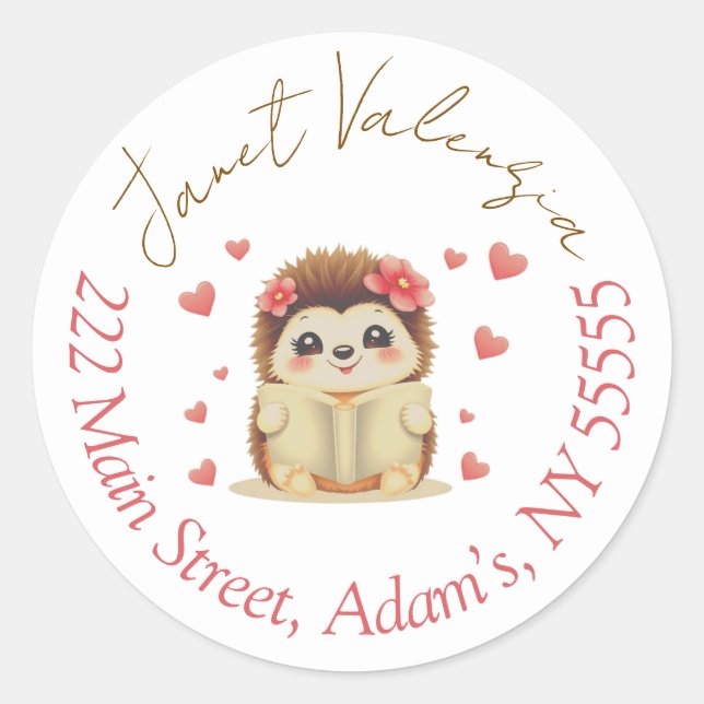 Pegatina Redonda Etiquetas de direcciones redondas (Anverso)