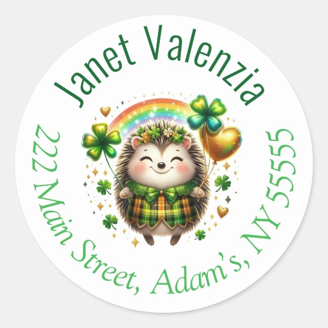 Pegatina Redonda Etiquetas de direcciones redondas (Anverso)