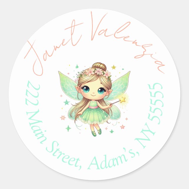 Pegatina Redonda Etiquetas de direcciones redondas (Anverso)