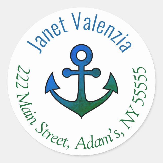 Pegatina Redonda Etiquetas de direcciones redondas (Anverso)