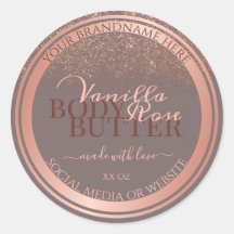 Etiquetas de embalaje de producto gris Rosa Gold