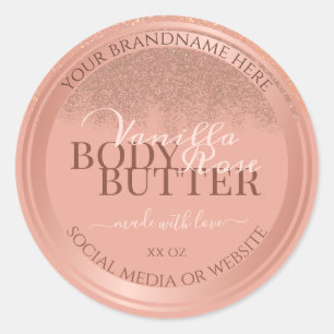 Pegatina Redonda Etiquetas de embalaje de producto rosa glamoroso R
