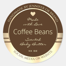 Pegatina Redonda Etiquetas de embalaje de productos de lujo marrón