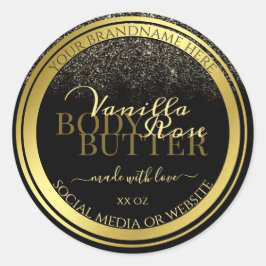 Pegatina Redonda Etiquetas de embalaje de productos de lujo negras