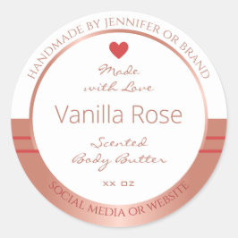 Pegatina Redonda Etiquetas de embalaje de productos de lujo Rosa bl