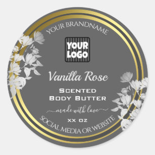 Pegatina Redonda Etiquetas de embalaje de productos elegantes Flora