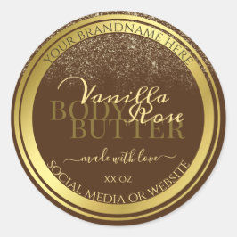 Pegatina Redonda Etiquetas de embalaje de productos marrones clásic