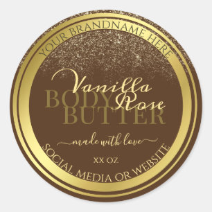 Pegatina Redonda Etiquetas de embalaje de productos marrones clásic