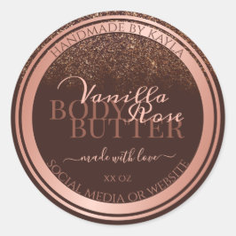 Pegatina Redonda Etiquetas de embalaje de productos marrones elegan