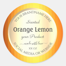 Pegatina Redonda Etiquetas de empaque de productos Naranja de efect