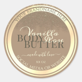 Pegatina Redonda Etiquetas de empaquetado de productos Beige de cla