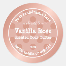 Pegatina Redonda Etiquetas de envasado de productos con puntos rosa