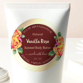 Pegatina Redonda Etiquetas de envasado de productos de Borgoña y Or