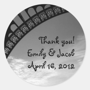 Pegatina Redonda Etiquetas de Favor de Boda de la Torre Eiffel