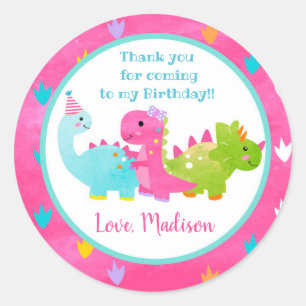 Pegatina Redonda Etiquetas de Favor de Cumpleaños de Unicornio