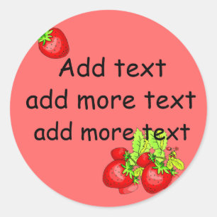 Pegatina Redonda Etiquetas de fresa en lata